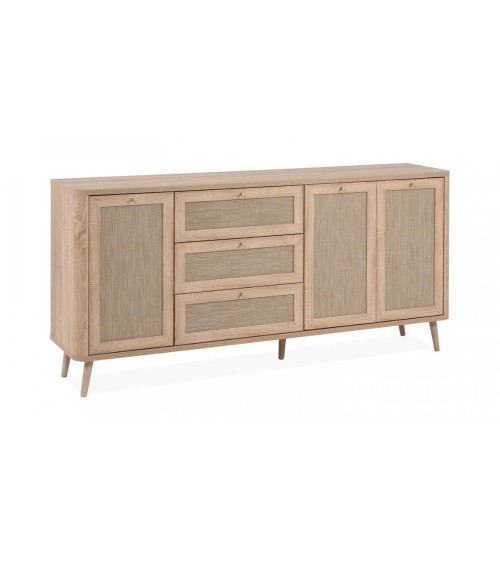 Madia KUTA51A rovere sonoma 3 cassetti e 3 ante effetto rafia
