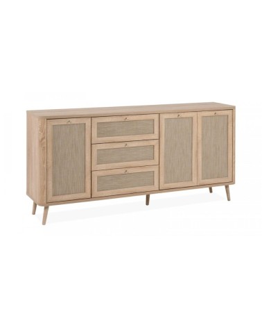 Madia KUTA51A rovere sonoma 3 cassetti e 3 ante effetto rafia