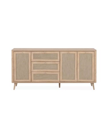 Madia KUTA51A rovere sonoma 3 cassetti e 3 ante effetto rafia