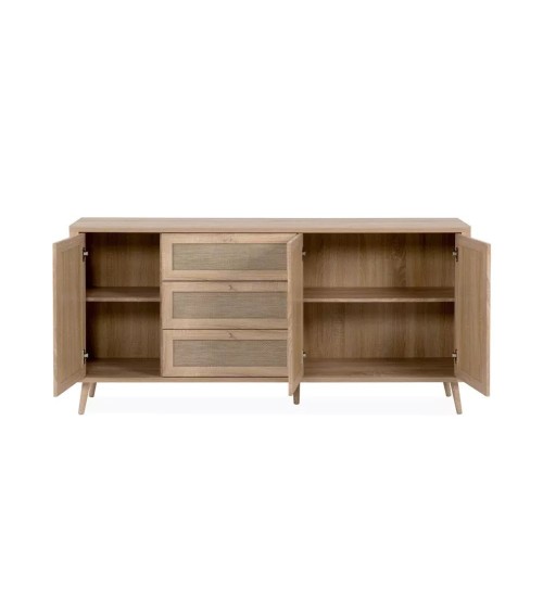 Madia KUTA51A rovere sonoma 3 cassetti e 3 ante effetto rafia