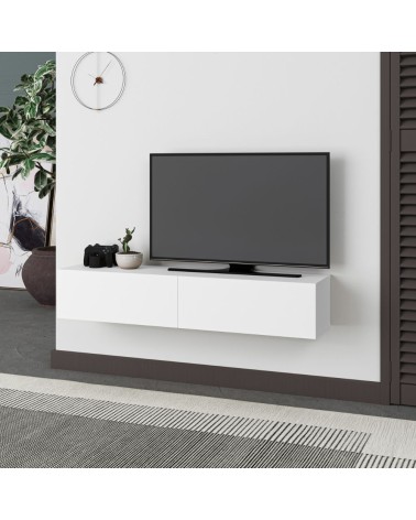 Mobile porta TV sospeso Francy bianco ante a ribalta 135x31.7x25 cm.