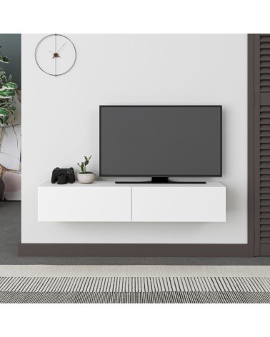 Mobile porta TV sospeso Francy bianco ante a ribalta 135x31.7x25 cm.