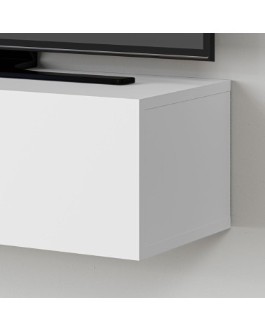 Mobile porta TV sospeso Francy bianco ante a ribalta 135x31.7x25 cm.
