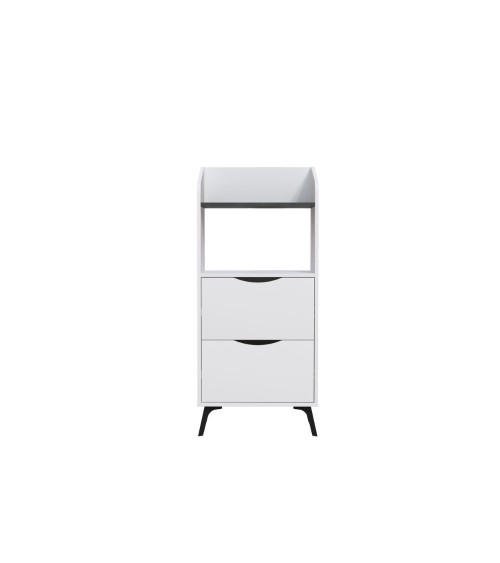 Mobile multiuso Gorki con cassetti bianco e ripiano retro grey