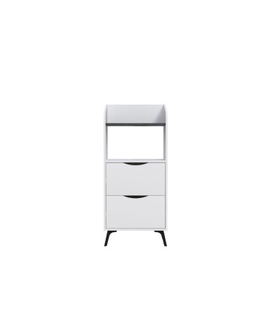 Mobile multiuso Gorki con cassetti bianco e ripiano retro grey