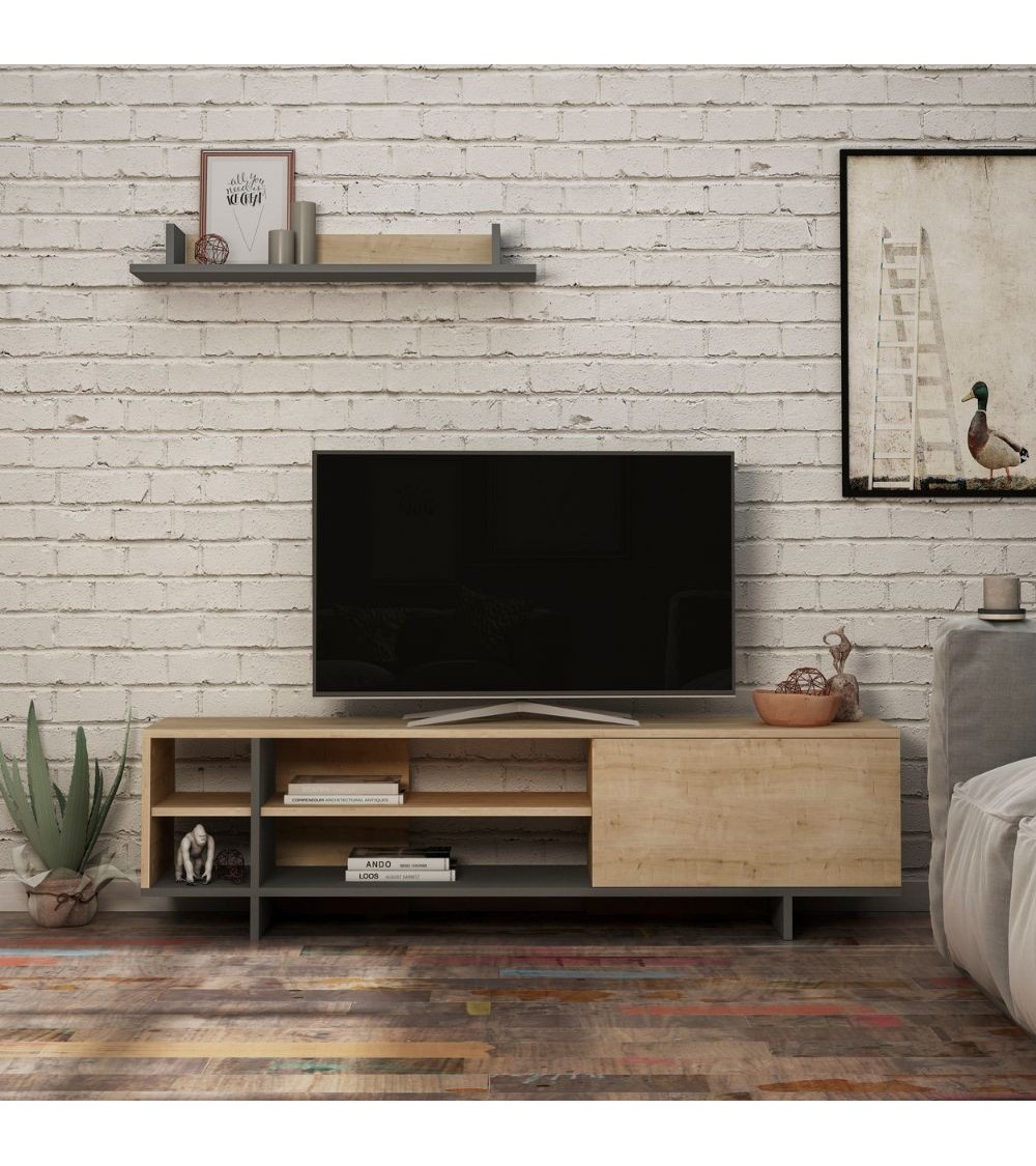 Mobile porta TV Stockton rovere antracite