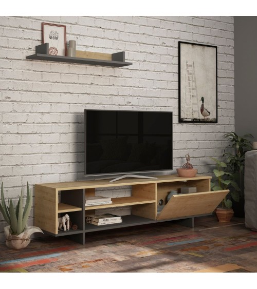 Mobile porta TV Stockton rovere antracite