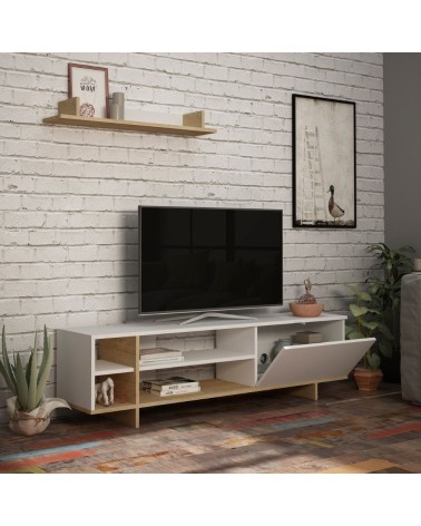 Mobile porta TV Stockton bianco rovere