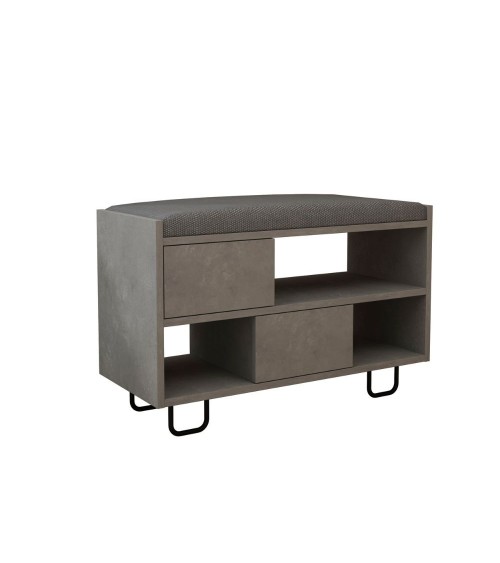 Panca scarpiera Troy retro grey con cuscino