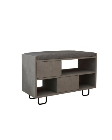 Panca scarpiera Troy retro grey con cuscino