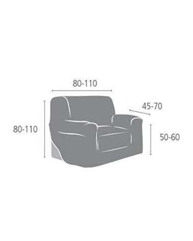Copripoltrona Troya elastico grigio 80/110