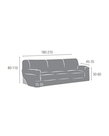 Copridivano Troya elastico 3 posti grigio 180/210