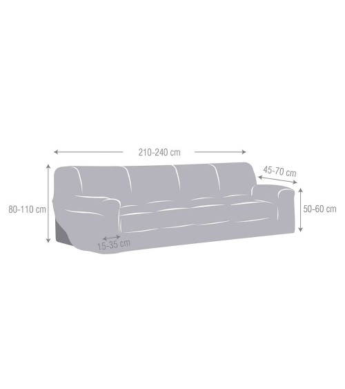 Copridivano Troya elastico 4 posti grigio 210/240