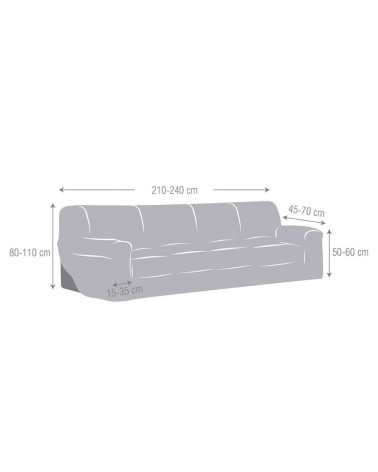 Copridivano Troya elastico 4 posti grigio 210/240