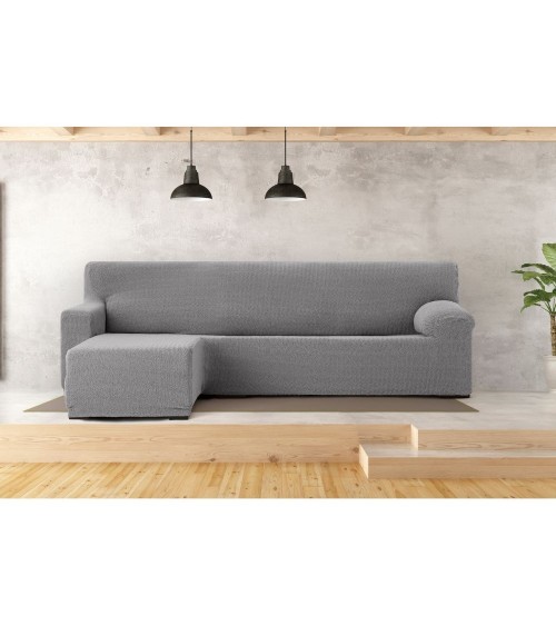 Copridivano Troya elastico penisola sinistra grigio bracciolo corto 250/310