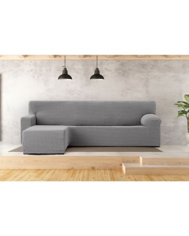Copridivano Troya elastico penisola sinistra grigio bracciolo corto 250/310