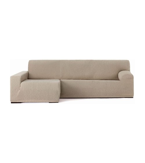 Copridivano Troya elastico penisola sinistra beige bracciolo lungo 250/310