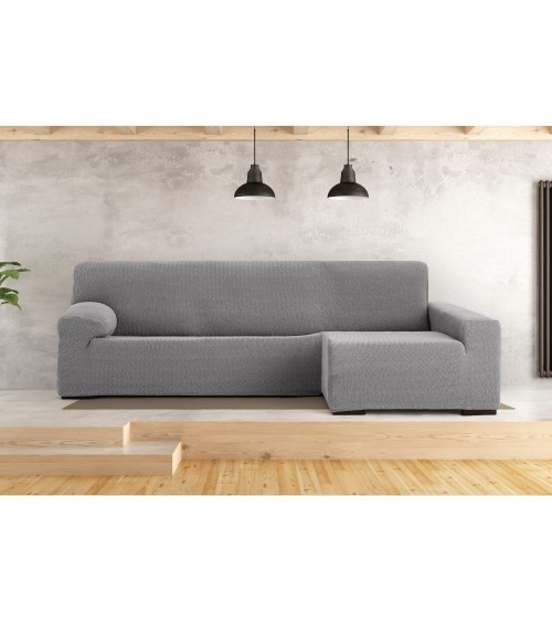 Copridivano Troya elastico penisola destra grigio bracciolo lungo 250/310