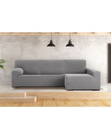 Copridivano Troya elastico penisola destra grigio bracciolo lungo 250/310