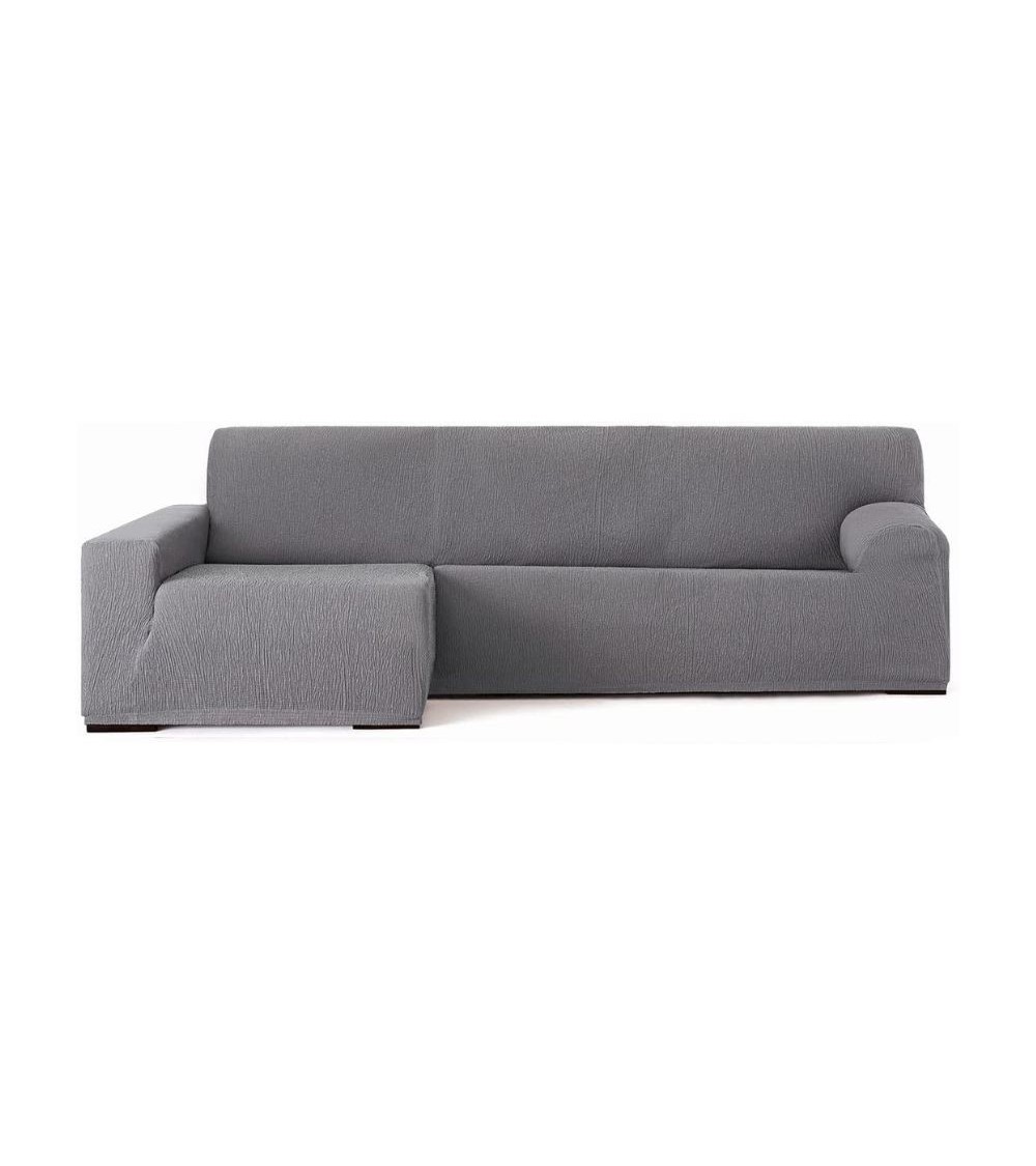Copridivano Troya elastico penisola sinistra grigio bracciolo lungo 250/310