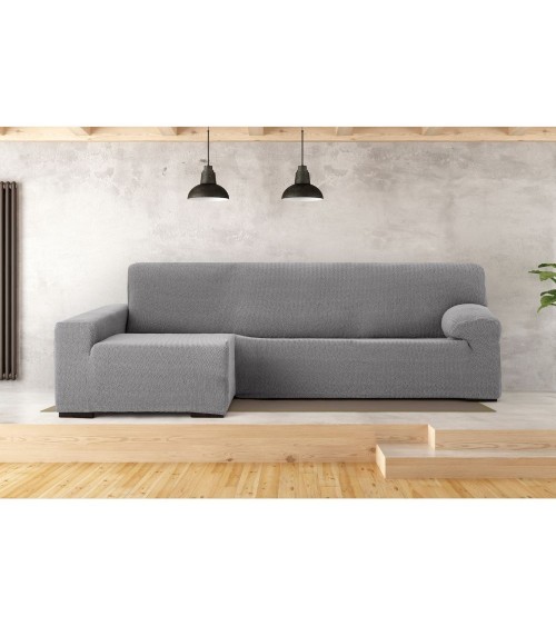 Copridivano Troya elastico penisola sinistra grigio bracciolo lungo 250/310