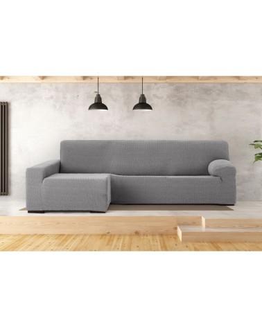Copridivano Troya elastico penisola sinistra grigio bracciolo lungo 250/310