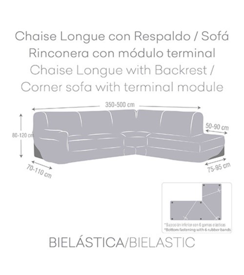 Copridivano Jaz angolare destro grigio 350-500