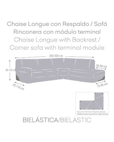 Copridivano Jaz angolare destro grigio 350-500