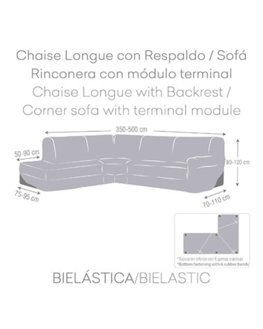 Copridivano Jaz angolare sinistro grigio 350-500
