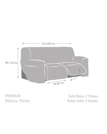 Copridivano Jaz recliner 2 posti beige 150-200