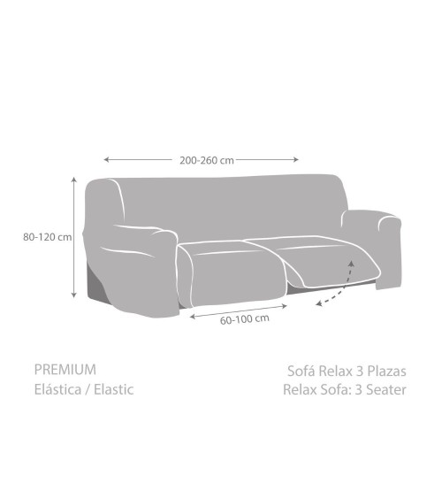 Copridivano Jaz recliner 2 posti beige 200-260