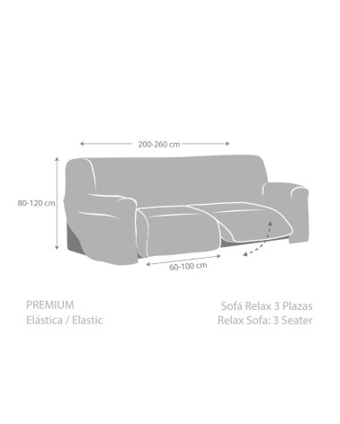 Copridivano Jaz recliner 2 posti beige 200-260