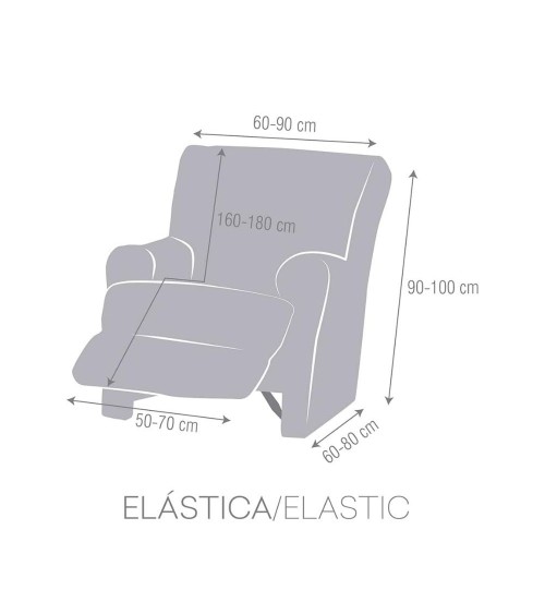 Copripoltrona relax Troya elastico grigio 60-90
