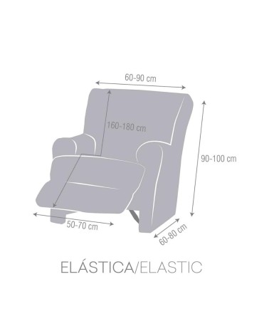 Copripoltrona relax Troya elastico grigio 60-90