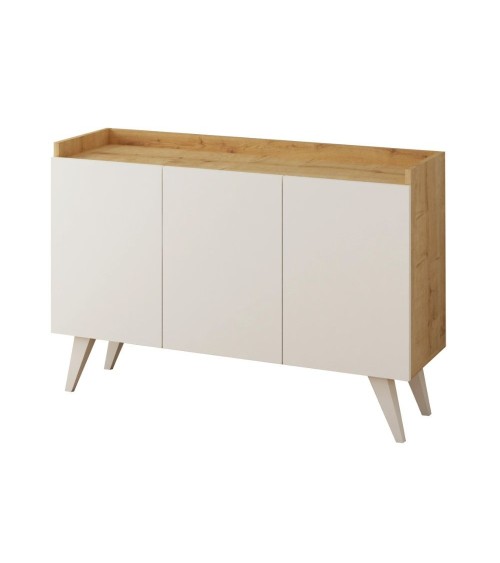 Madia Cok 3 ante rovere e bianco 120