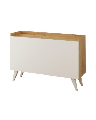 Madia Cok 3 ante rovere e bianco 120