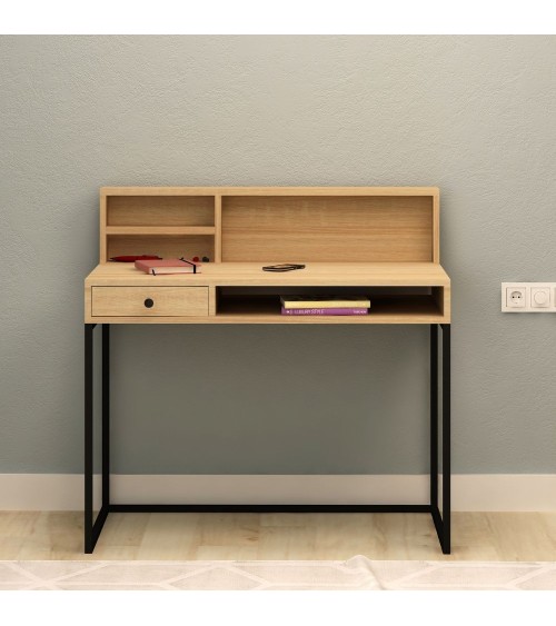 Scrivania rovere nero con cassetto Nasus