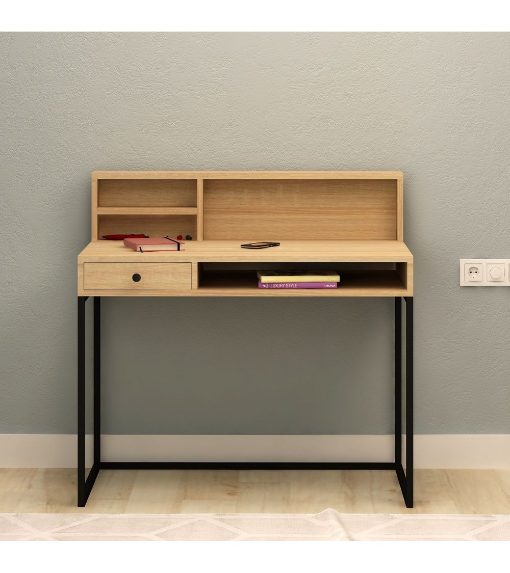 Scrivania rovere nero con cassetto Nasus