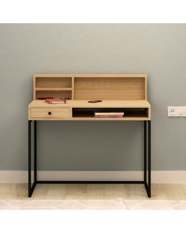Scrivania rovere nero con cassetto Nasus