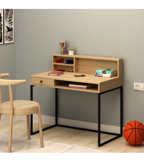 Scrivania rovere nero con cassetto Nasus