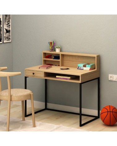 Scrivania rovere nero con cassetto Nasus