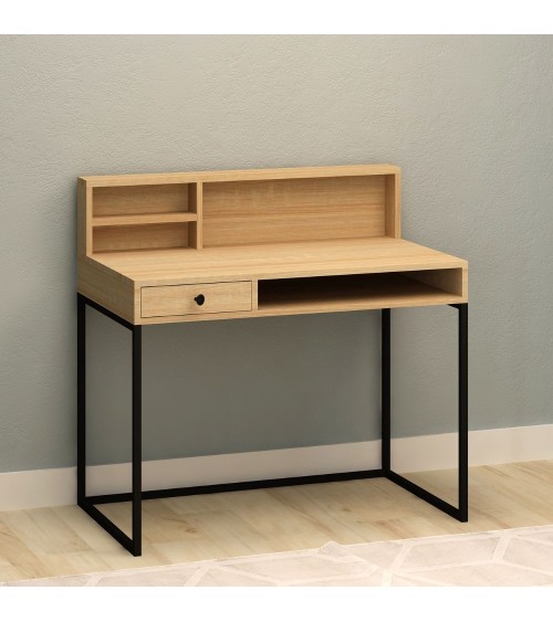 Scrivania rovere nero con cassetto Nasus