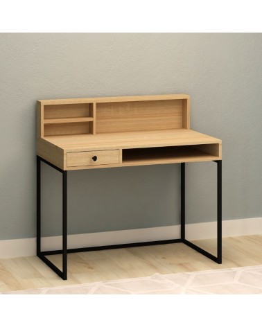 Scrivania rovere nero con cassetto Nasus