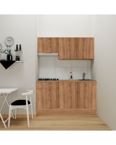 Cucina monoblocco Isernia 160 rovere reversibile con elettrodomestici
