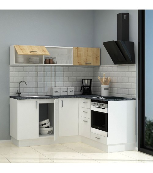 Cucina angolare Cassino bianca 180x160 reversibile