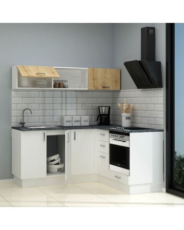 Cucina angolare Cassino bianca 180x160 reversibile