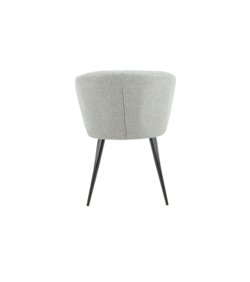 Sedia Krid tessuto grigio chiaro e piedi metallo nero set 2 pezzi