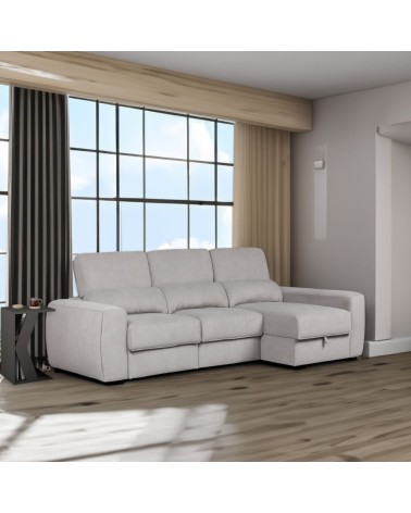 Divano Duke grigio G1312 penisola reversibile e funzione letto