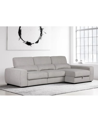 Divano Duke grigio G1312 penisola reversibile e funzione letto