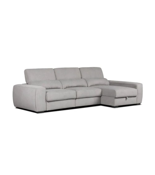 Divano Duke grigio G1312 penisola reversibile e funzione letto